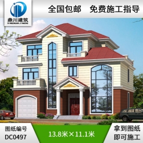 新農(nóng)村三層帶車庫農(nóng)村別墅設計圖紙_三層別墅設計,鼎川建筑