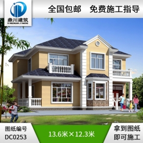 二層簡(jiǎn)歐小別墅設(shè)計(jì)施工圖及效果圖_別墅設(shè)計(jì)圖紙,鼎川別墅圖紙
