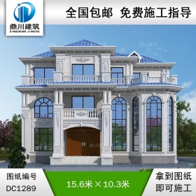 歐式三層復(fù)式別墅施工圖紙及效果圖_農(nóng)村自建別墅設(shè)計,鼎川建筑